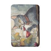 Tapis de bain chat drôle buvant du vin ! (Devant (Vertical))