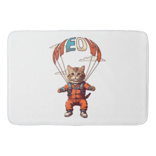 Tapis De Bain Chat drôle de parachutisme