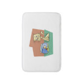Tapis De Bain Chat et cuvette de poisson (Devant (Vertical))