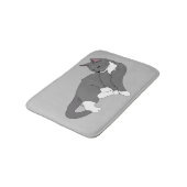 Tapis De Bain Chat gris et blanc Tuxedo (Angle)