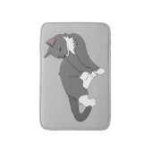 Tapis De Bain Chat gris et blanc Tuxedo (Devant (Vertical))