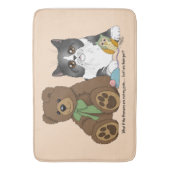 Tapis De Bain Chat gris Teddy Bear Peach Drôle (devant Vertical)