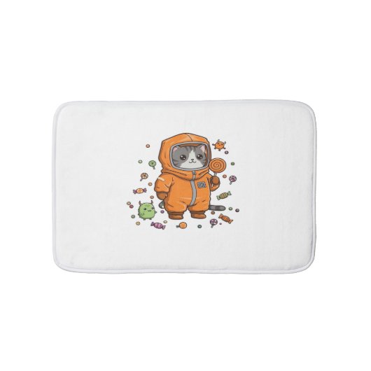Tapis De Bain Chat Hazmat Chat Halloween Candy Monster Amusants (Devant)