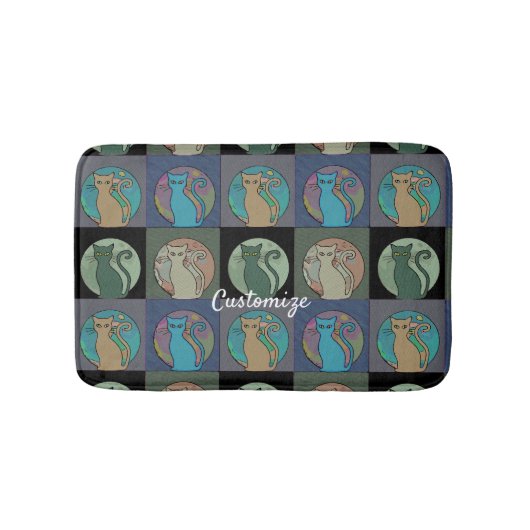 Tapis De Bain Chat Lady Multi Chats assis Thunder_Cove (Devant)