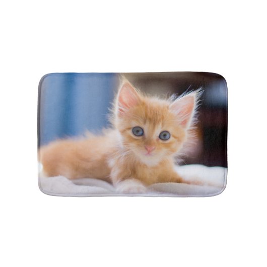 Tapis De Bain Chat mignon avec des yeux bleus (Devant)