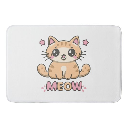 Tapis De Bain chat mignon miaou (Devant)