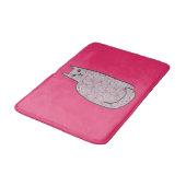 Tapis De Bain Chat moderne du milieu du siècle, gris et Fuchsia  (Angle)