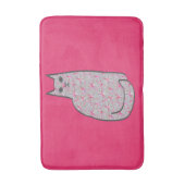 Tapis De Bain Chat moderne du milieu du siècle, gris et Fuchsia  (Devant (Vertical))