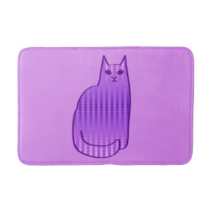 Tapis De Bain Chat moderne du milieu du siècle, orchidée et viol