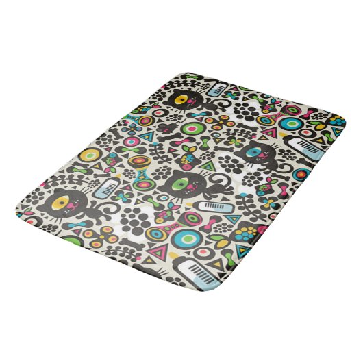 Tapis De Bain Chat noir à un oeil (Angle)