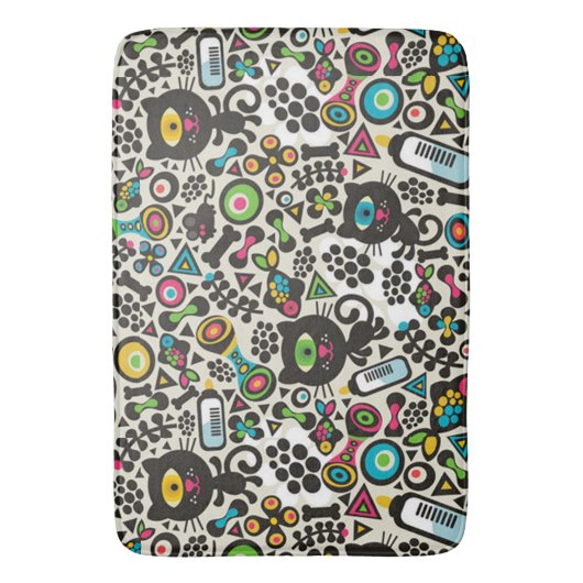 Tapis De Bain Chat noir à un oeil (devant Vertical)