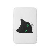 Tapis De Bain chat noir aux yeux verts (Devant (Vertical))