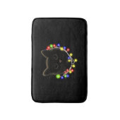 Tapis De Bain Chat noir avec lumières de Noël (Devant (Vertical))