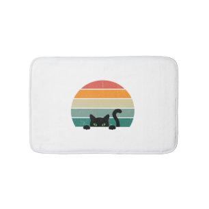 Tapis De Bain Chat noir Coucher de soleil Coucher de soleil Vint