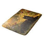Tapis De Bain Chat noir dans les fleurs I (Angle)