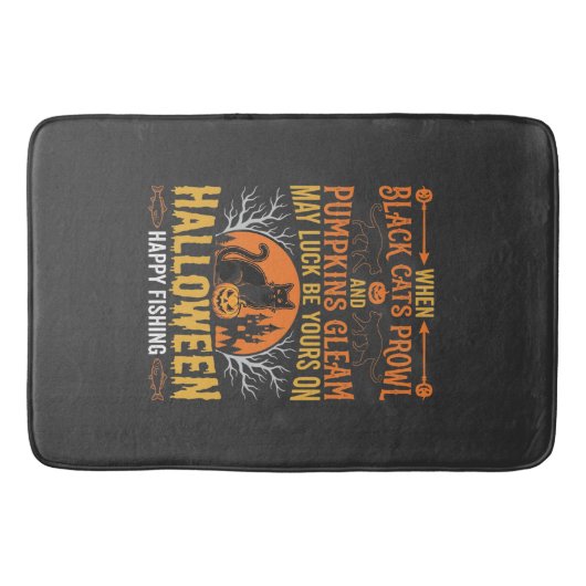 Tapis De Bain Chat noir de citrouille d'Halloween Conception de (Devant)