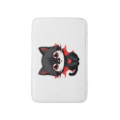 Tapis De Bain Chat noir de couleur rouge (Devant (Vertical))