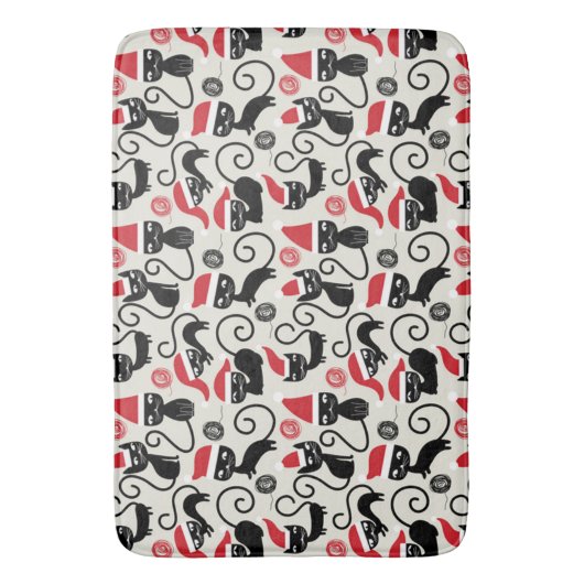 Tapis De Bain Chat noir de Noël (devant Vertical)