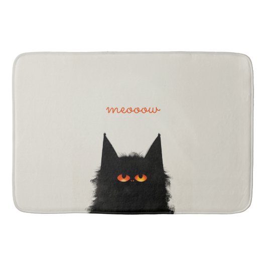 Tapis De Bain Chat noir grumeux (Devant)