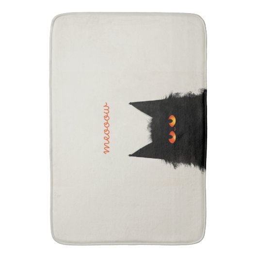 Tapis De Bain Chat noir grumeux (devant Vertical)