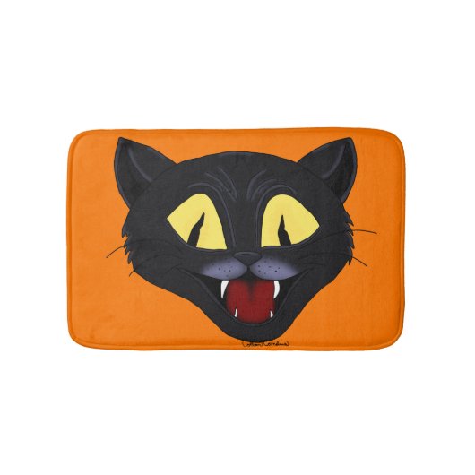 Tapis De Bain Chat noir Halloween (Devant)