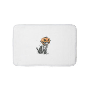 Tapis De Bain Chat Noir Halloween Citrouille Costume De Tête Pou