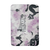 Tapis De Bain Chat noir Halloween Diable Citrouille Chouettes d' (Devant (Vertical))