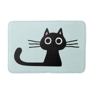 Tapis De Bain Chat noir kitty aux longs Whiskers