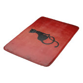 Tapis De Bain Chat noir mauvais aimable rouge (Angle)