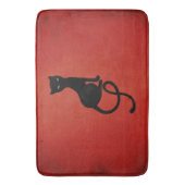 Tapis De Bain Chat noir mauvais aimable rouge (devant Vertical)