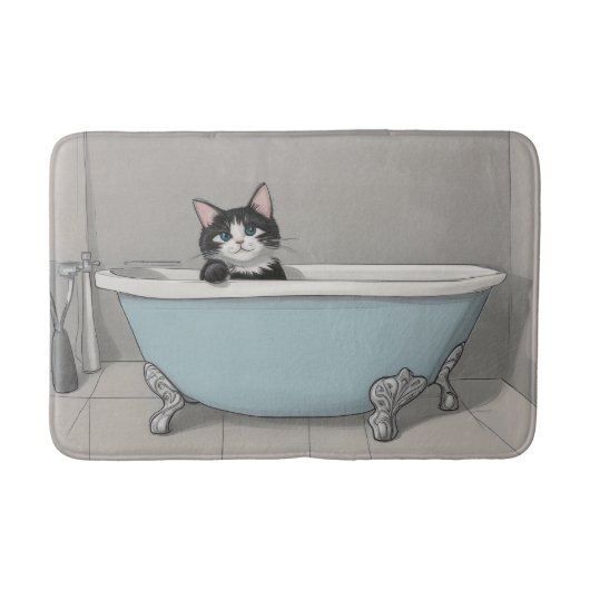 Tapis De Bain Chat noir mignon (Devant)
