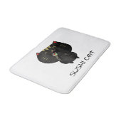 Tapis De Bain Chat noir mignon de sushi (Angle)