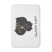 Tapis De Bain Chat noir mignon de sushi (Devant (Vertical))