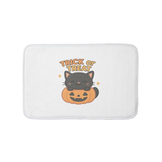 Tapis De Bain Chat noir mignon en Citrouille - Trick ou Treat Ka (Devant)