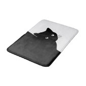 Tapis De Bain Chat noir rusé (Angle)