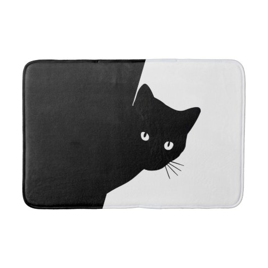 Tapis De Bain Chat noir rusé (Devant)