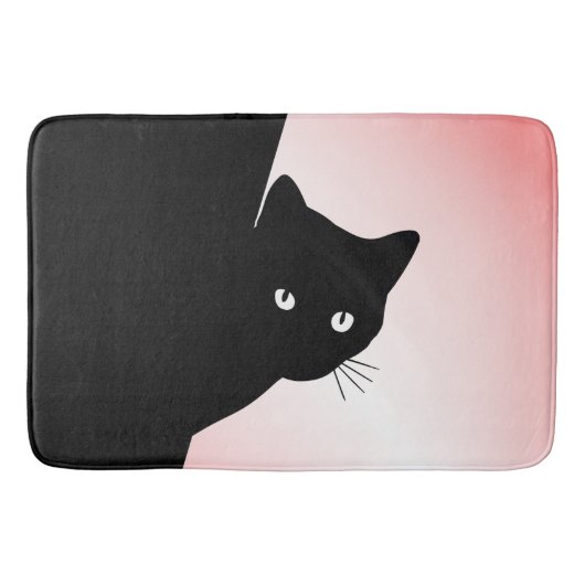 Tapis De Bain Chat noir Sly rose (Devant)