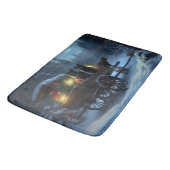 Tapis De Bain Chat noir Snowy Sleigh Ride Décor de Noël (Angle)