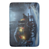 Tapis De Bain Chat noir Snowy Sleigh Ride Décor de Noël (devant Vertical)