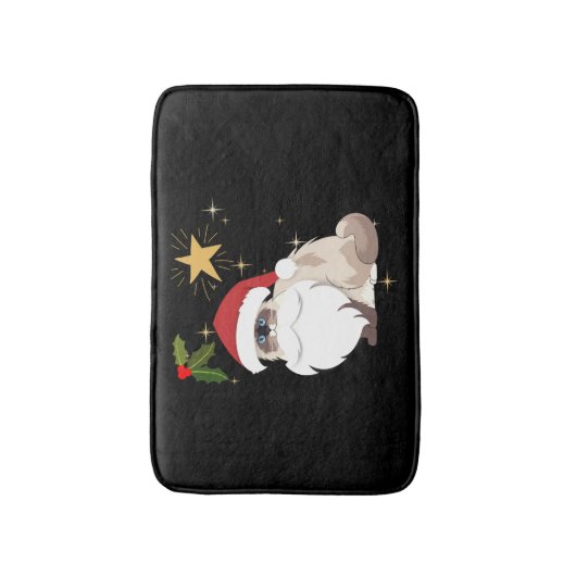 Tapis De Bain Chat Ragdoll de Noël (Devant (Vertical))