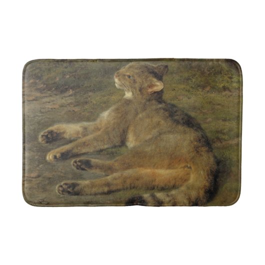 Tapis De Bain Chat sauvage (par Rosa Bonheur) (Devant)