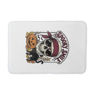 Tapis De Bain Chat squelette Halloween Graphique de citrouille v