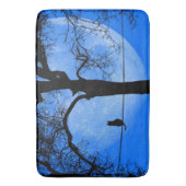 Tapis De Bain Chat sur une lune bleue fil (devant Vertical)