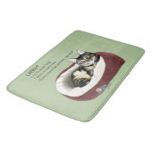 Tapis De Bain Chat Tabby Laziness Sarcastique Vert Sauge Sage (Angle)