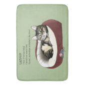 Tapis De Bain Chat Tabby Laziness Sarcastique Vert Sauge Sage (devant Vertical)