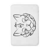 Tapis De Bain Chat tribal noir et blanc (Devant (Vertical))