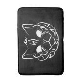 Tapis De Bain Chat tribal noir et blanc (Devant (Vertical))