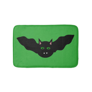 Tapis De Bain Chat Vampire face chauve Halloween chauve-souris