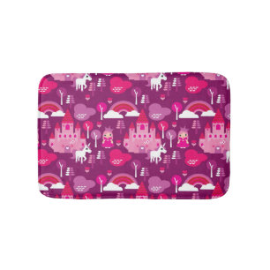 Tapis De Bain château de princesse et arc-en-ciel de licorne