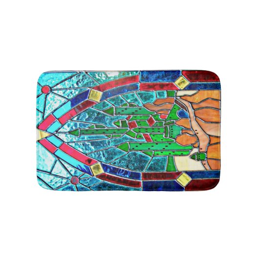 Tapis De Bain Château vert de magicien d'Oz Stainglass (Devant)